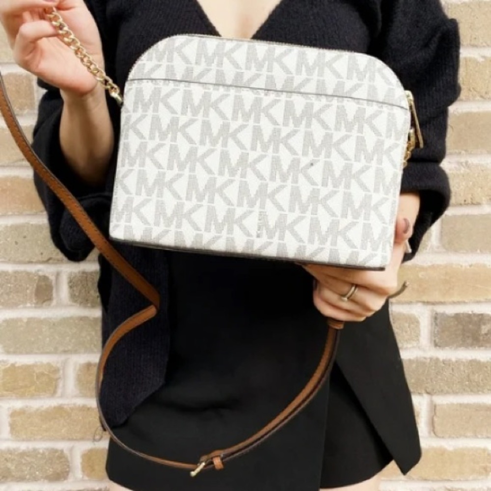 Michael Kors White /Brown and Gold Women's Bag - Picture 2 of 16